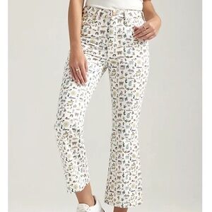 Wrangler Women's High Rise White Printed Crop Jeans
